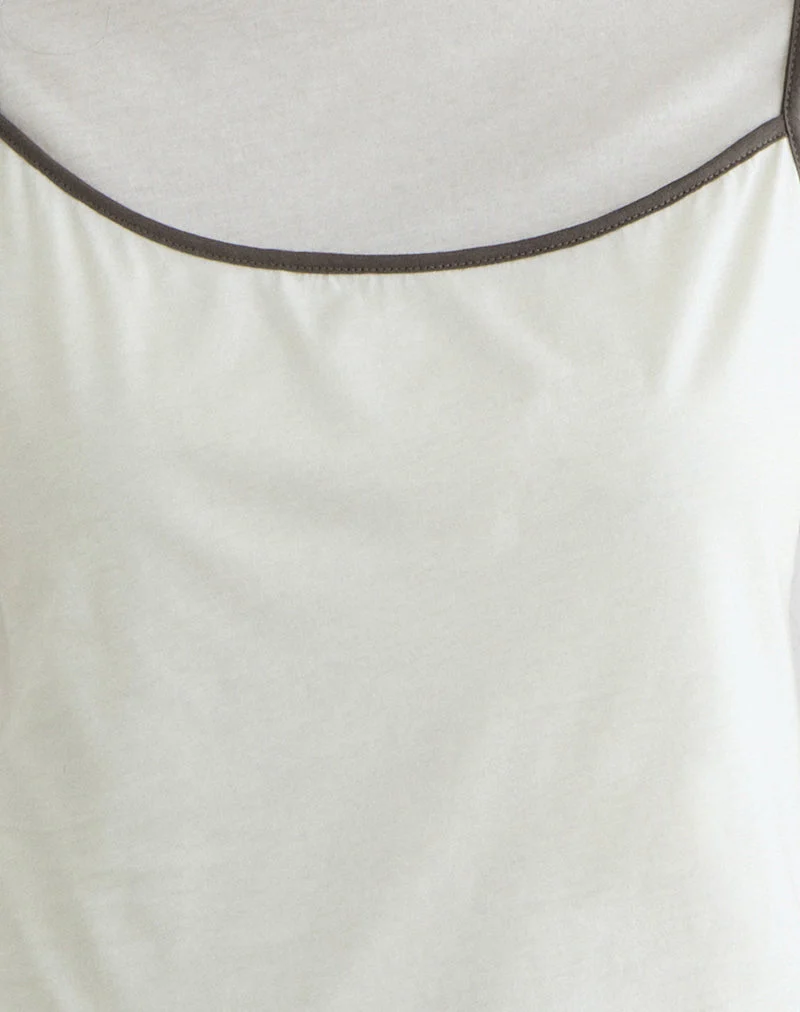 T-shirt à manches dolman couleur « Vanilla Ice » avec bordure couleur « Walnut »