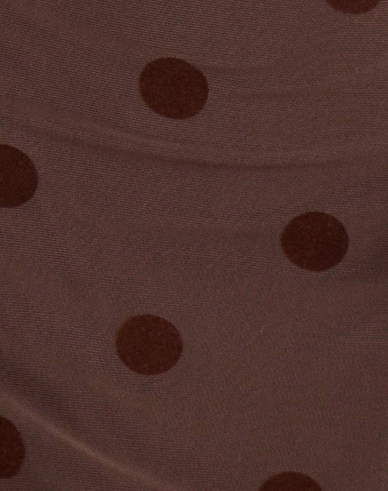 Mini robe Pastila en gros flocon de pois marron