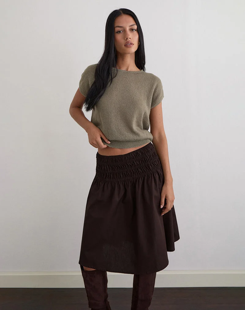 Sorin - Top à ceinture profonde en tricot kaki