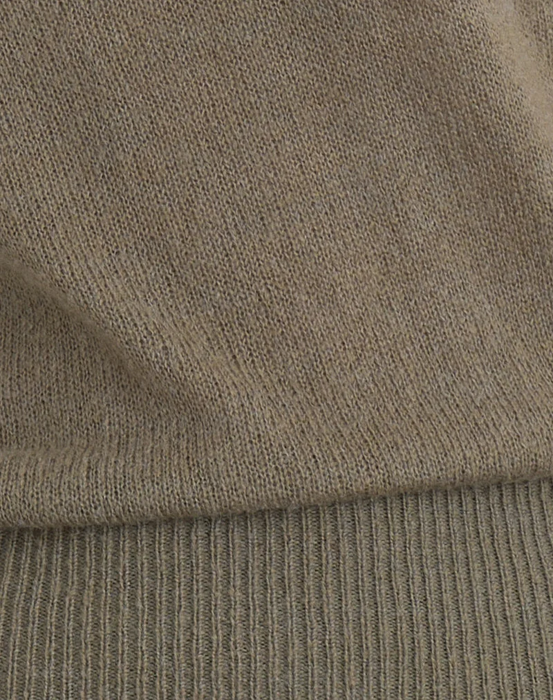 Sorin - Top à ceinture profonde en tricot kaki