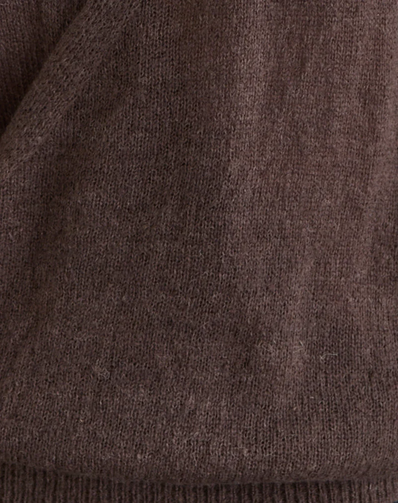 Saroya Plunge Wrap Top in Knit Dark Chocolate (Top enveloppant plongeant en tricot)