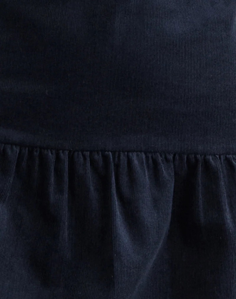 Sarabi Plunge Mini Dress in Cord Navy