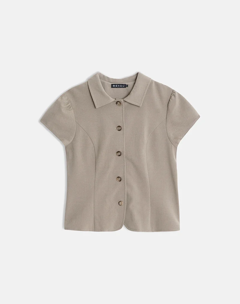 Blouse Maorah en tailleur taupe clair