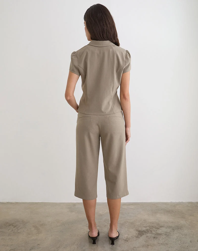 Blouse Maorah en tailleur taupe clair