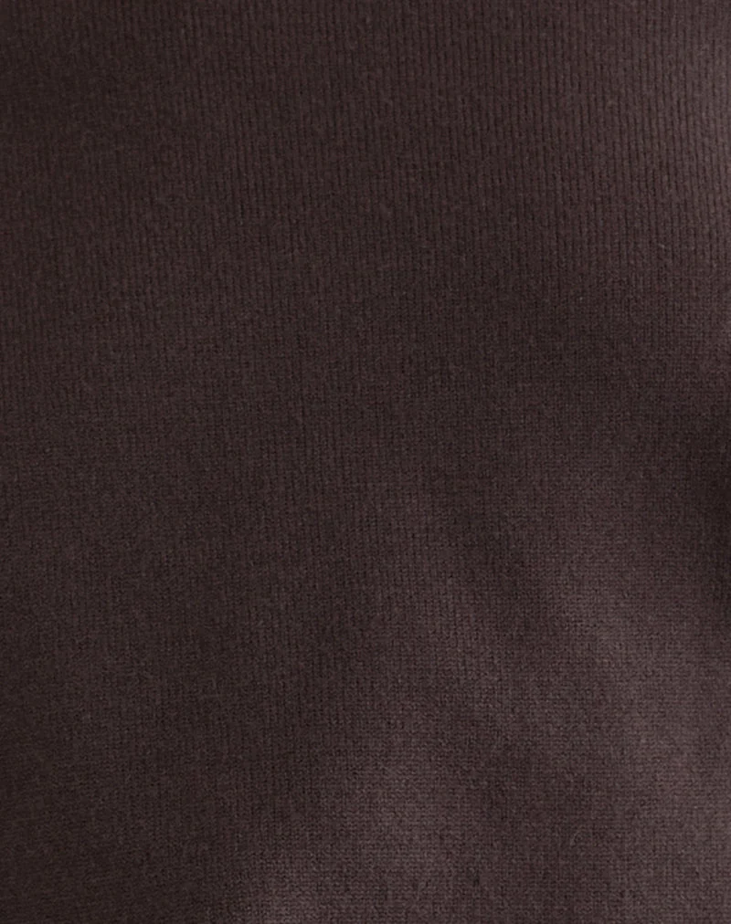 Pull asymétrique Jalira en brun