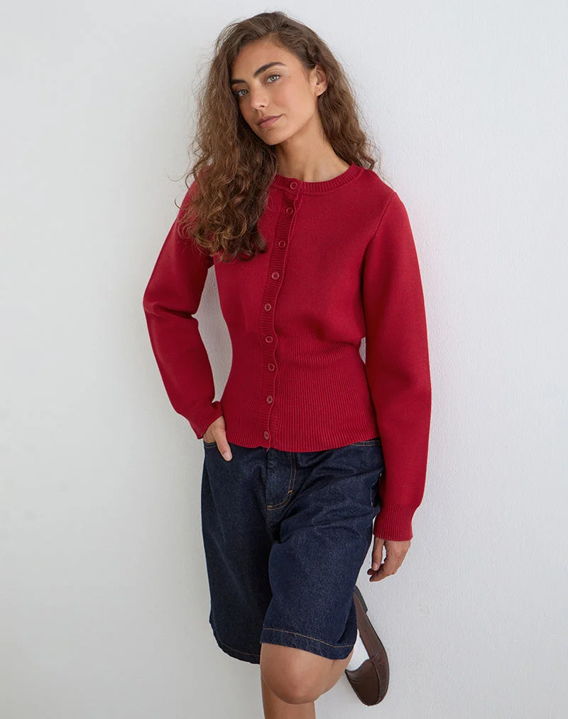 Cardigan à manches longues Subra en rouge
