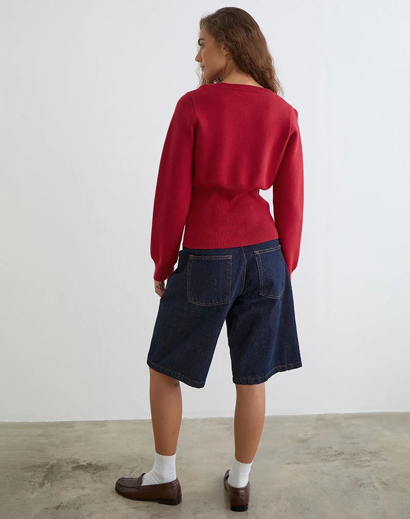 Cardigan à manches longues Subra en rouge
