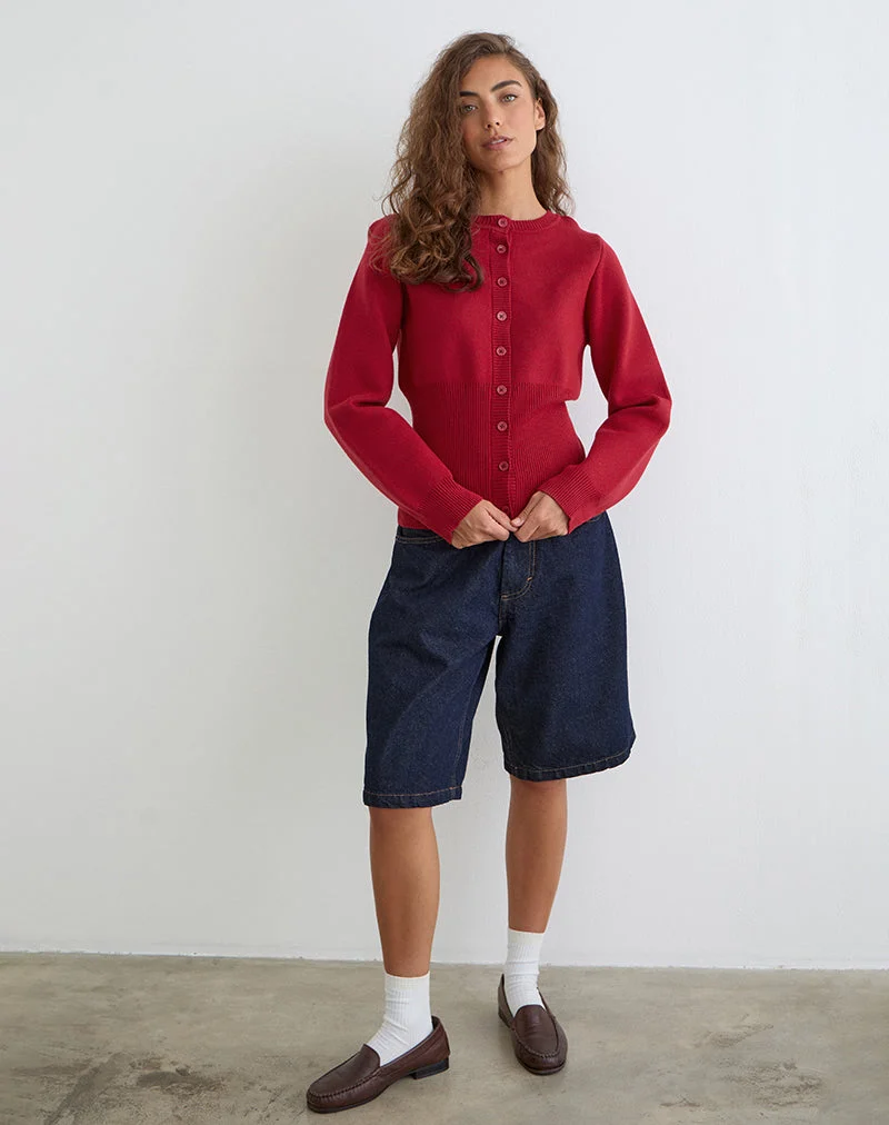 Cardigan à manches longues Subra en rouge