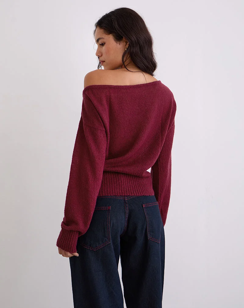 Pull asymétrique Suena en vin