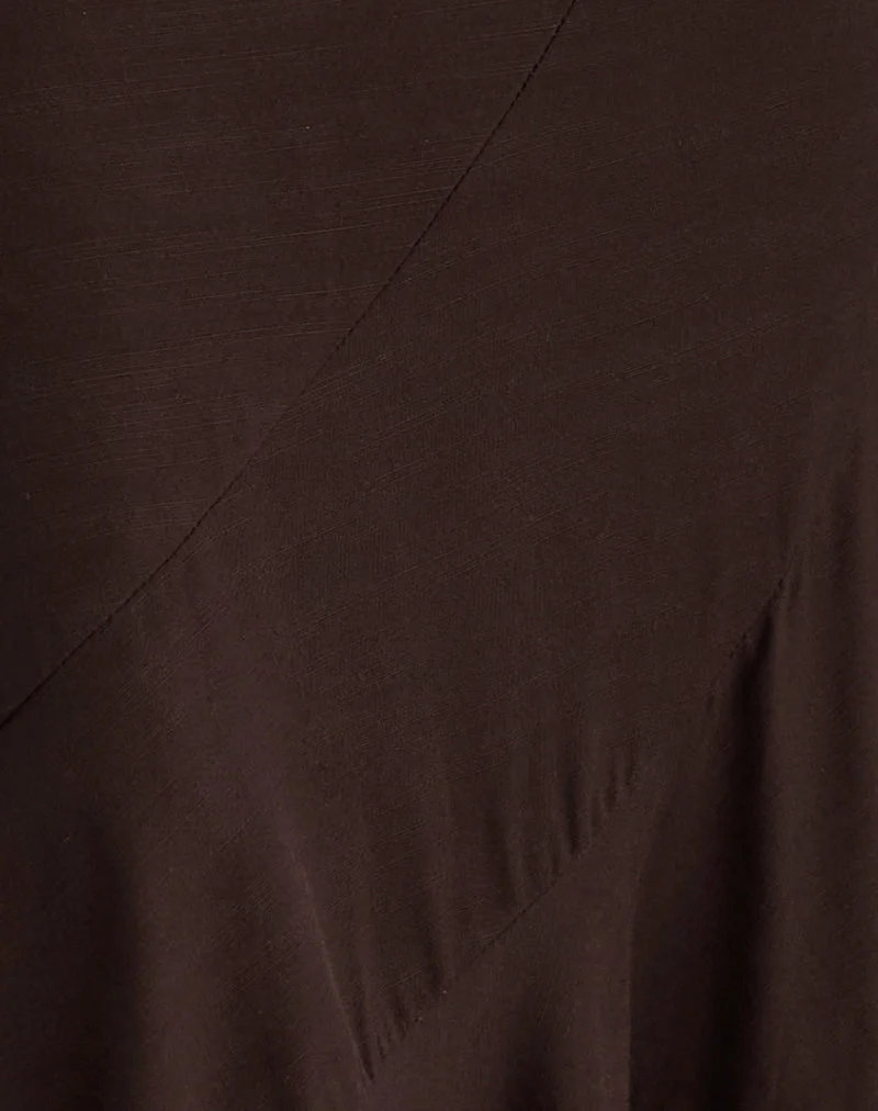 Jupe longue Rombe, chocolat amer