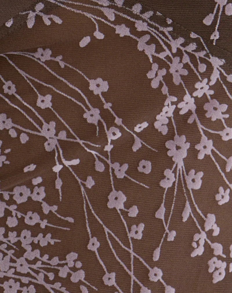 Haut à manches longues Yamuna, couleur Moonlit Blossom Brown