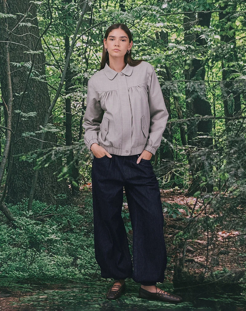 Pantalon bouffant Banaran en chambray indigo