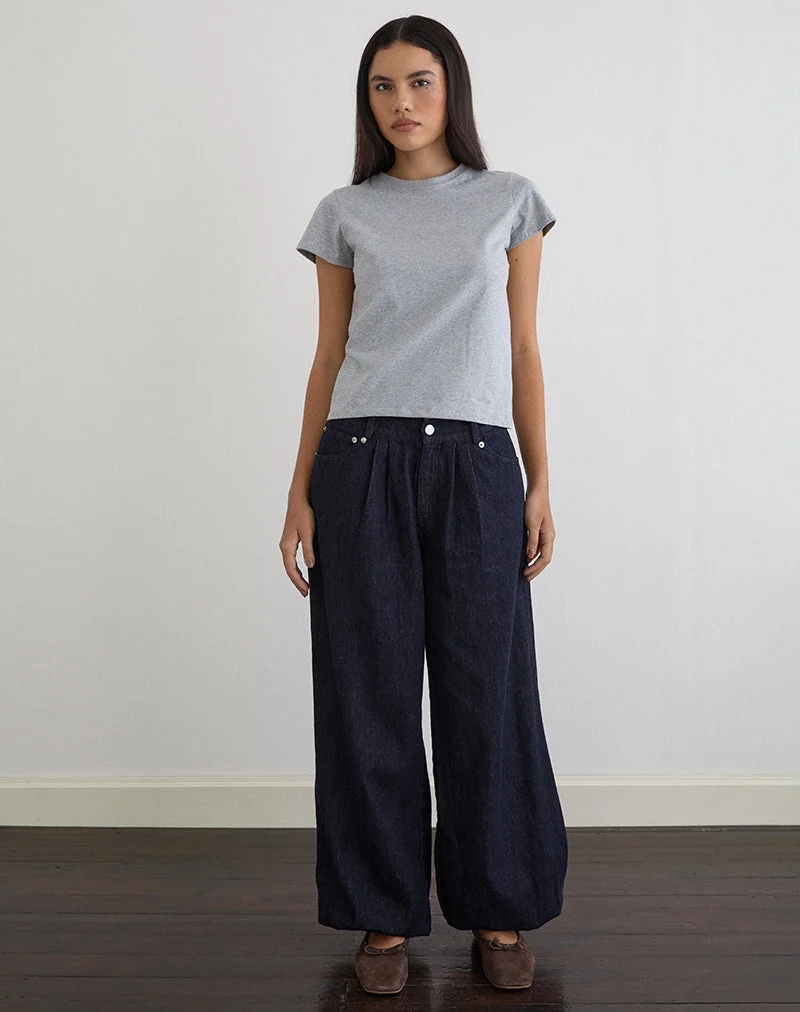 Pantalon bouffant Banaran en chambray indigo