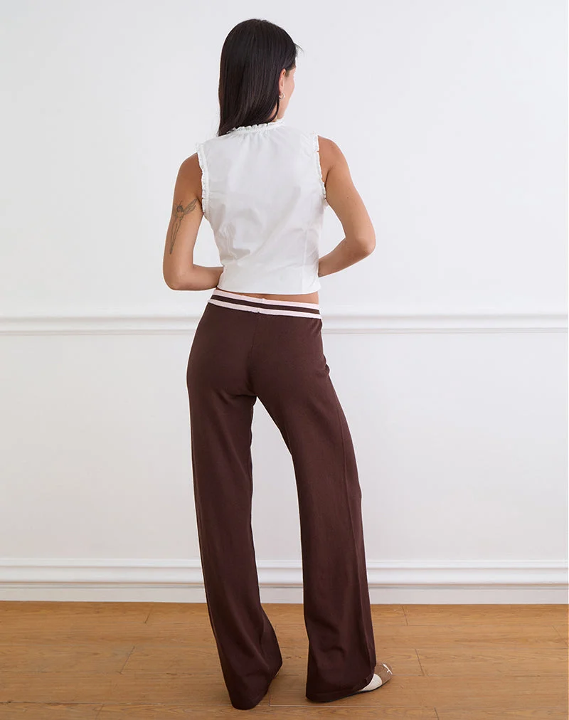 Pantalon Natela, marron foncé