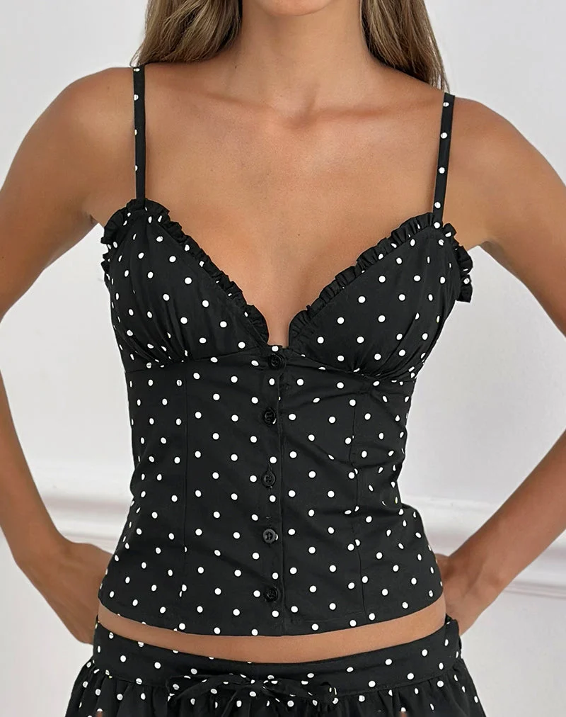 Haut Isamu, motif « Basic Polka » noir
