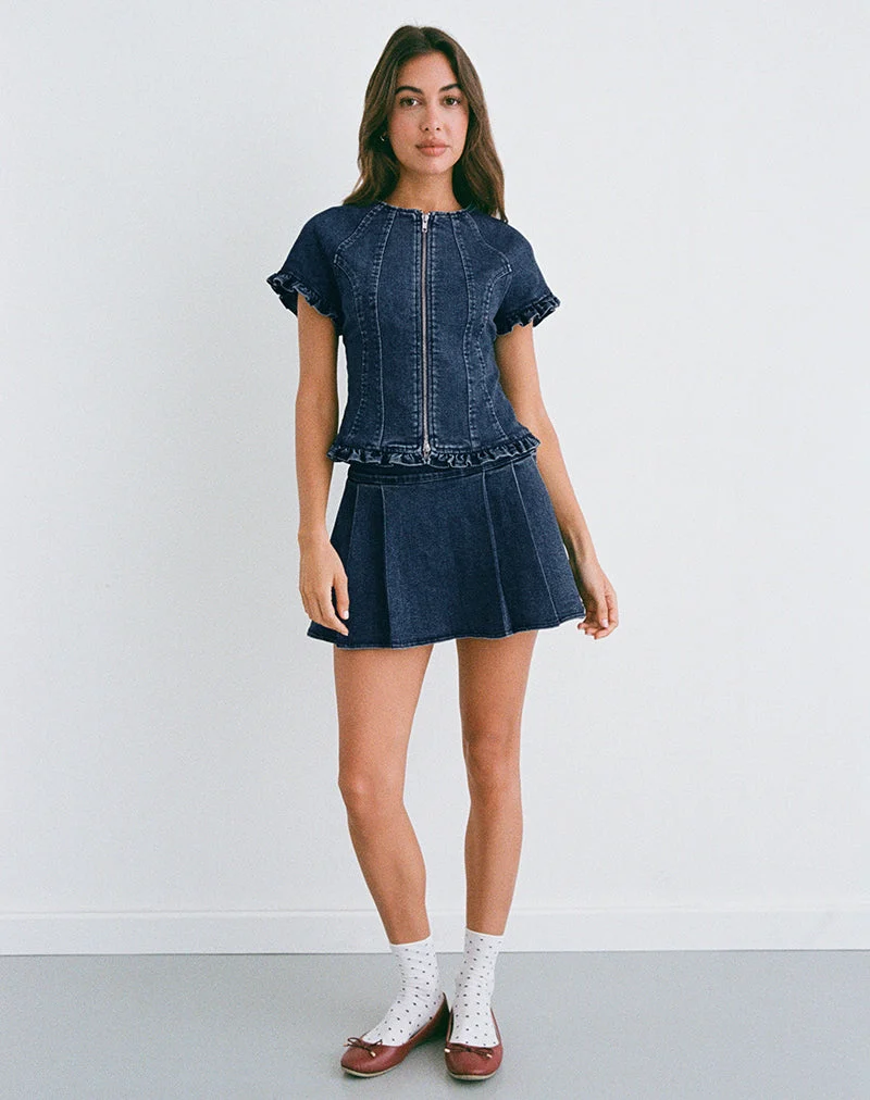 Dunya Top in Chambray Vintage Blue