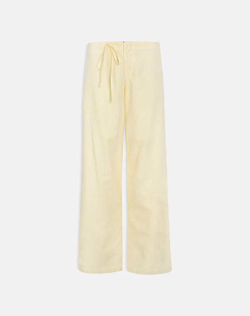 Pantalon Curisa avec nouage sur le côté, couleur citron