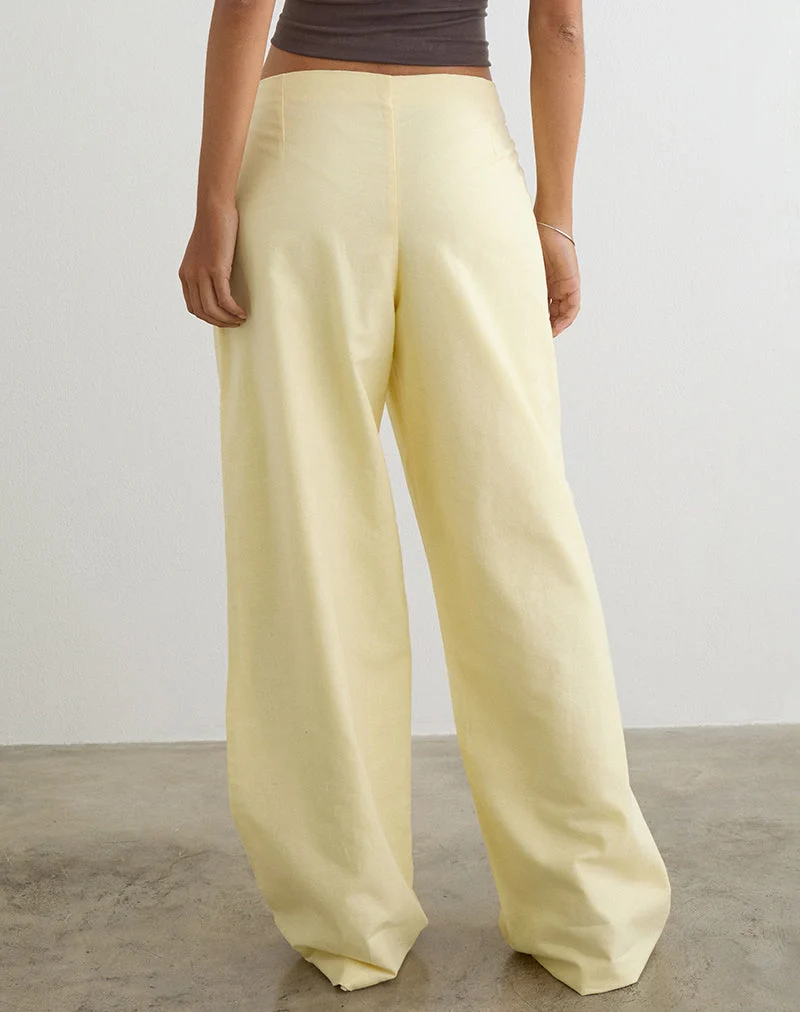 Pantalon Curisa avec nouage sur le côté, couleur citron