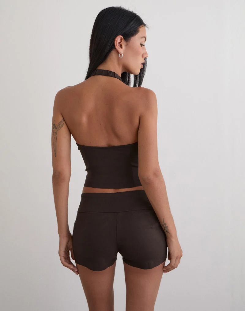 Mini short Lucen en brun tailleur