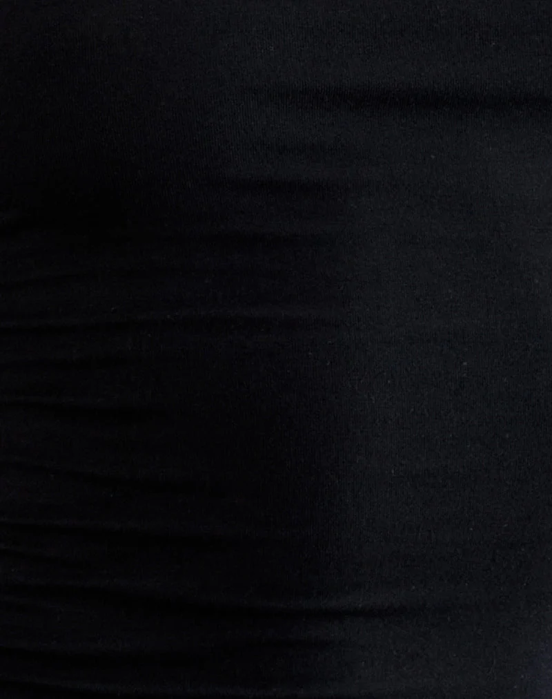 Haut caraco à découpes Inaja en jersey noir
