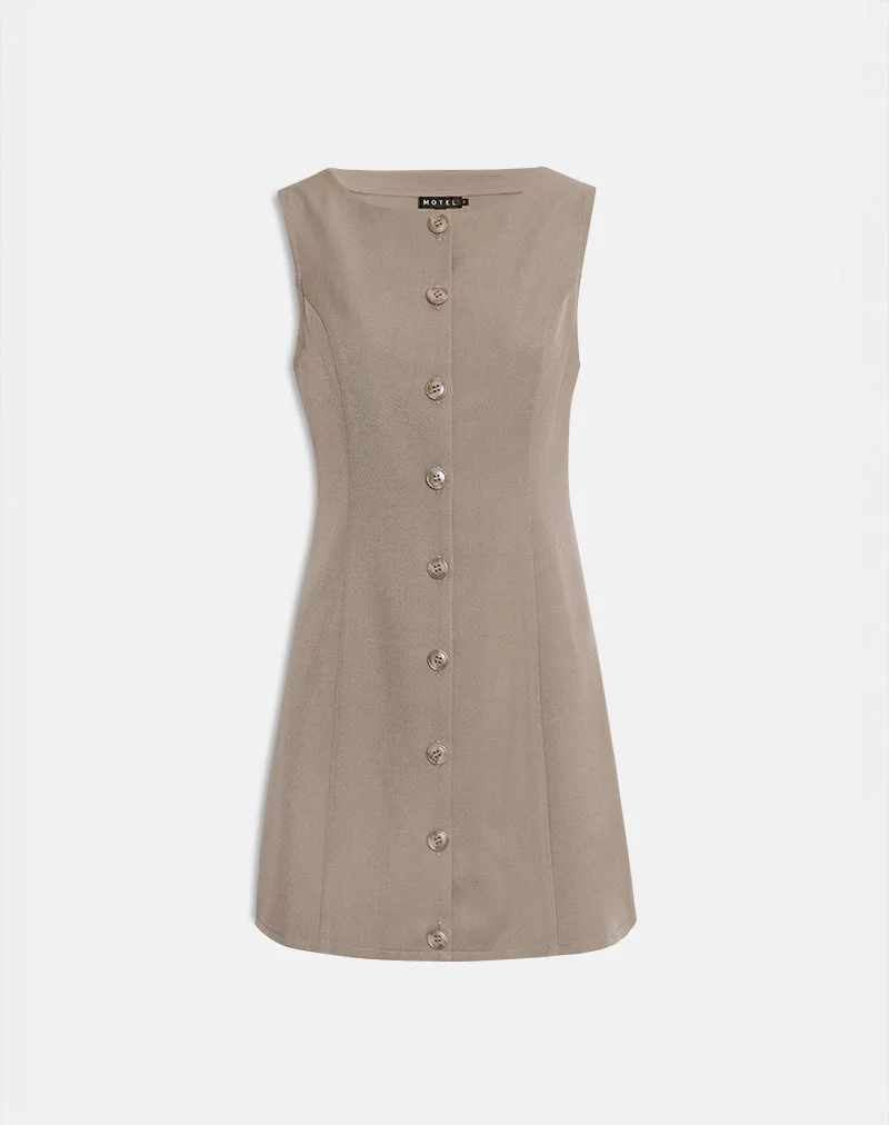 Mini robe Mirina en taupe tailleur