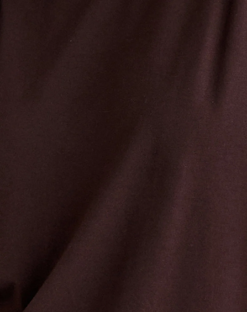 Mini robe à manches longues Sybe en chocolat amer