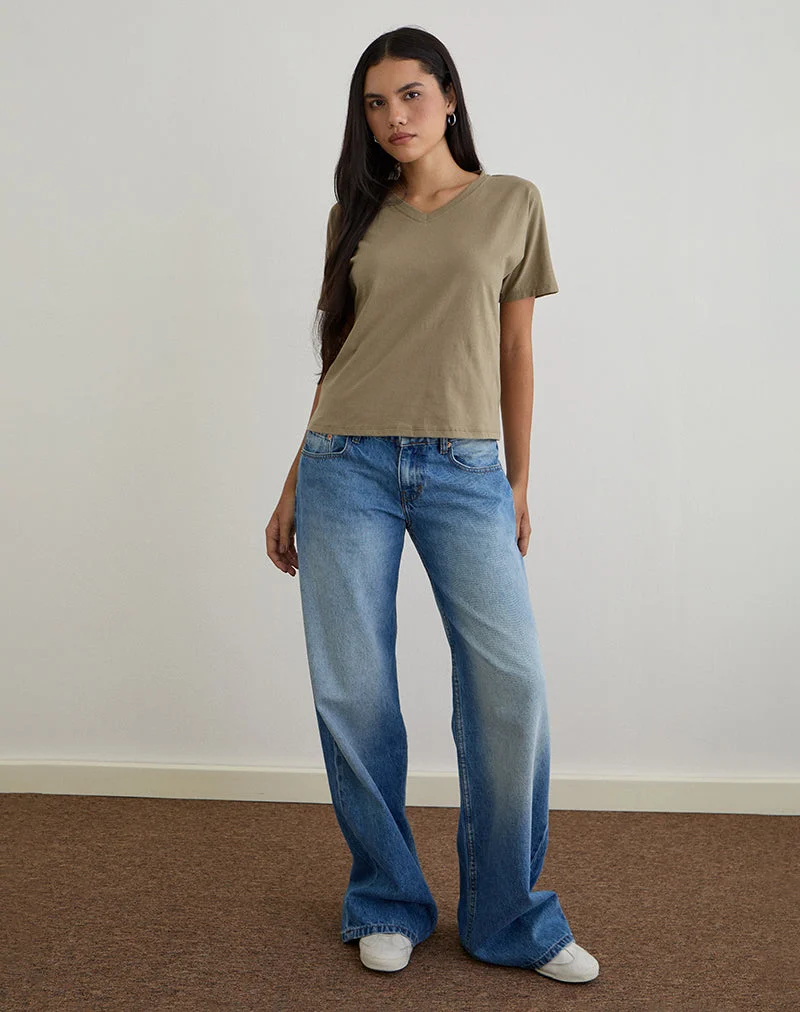 Top Viman en jersey kaki