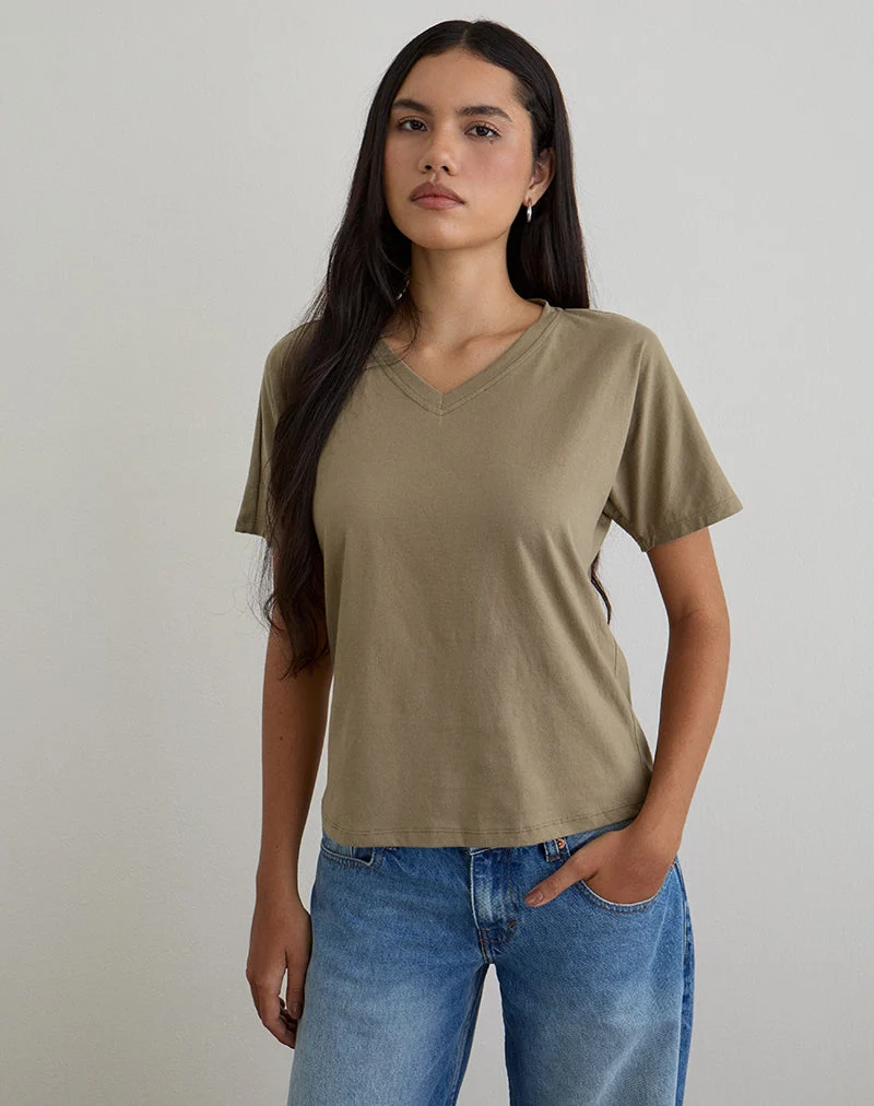 Top Viman en jersey kaki