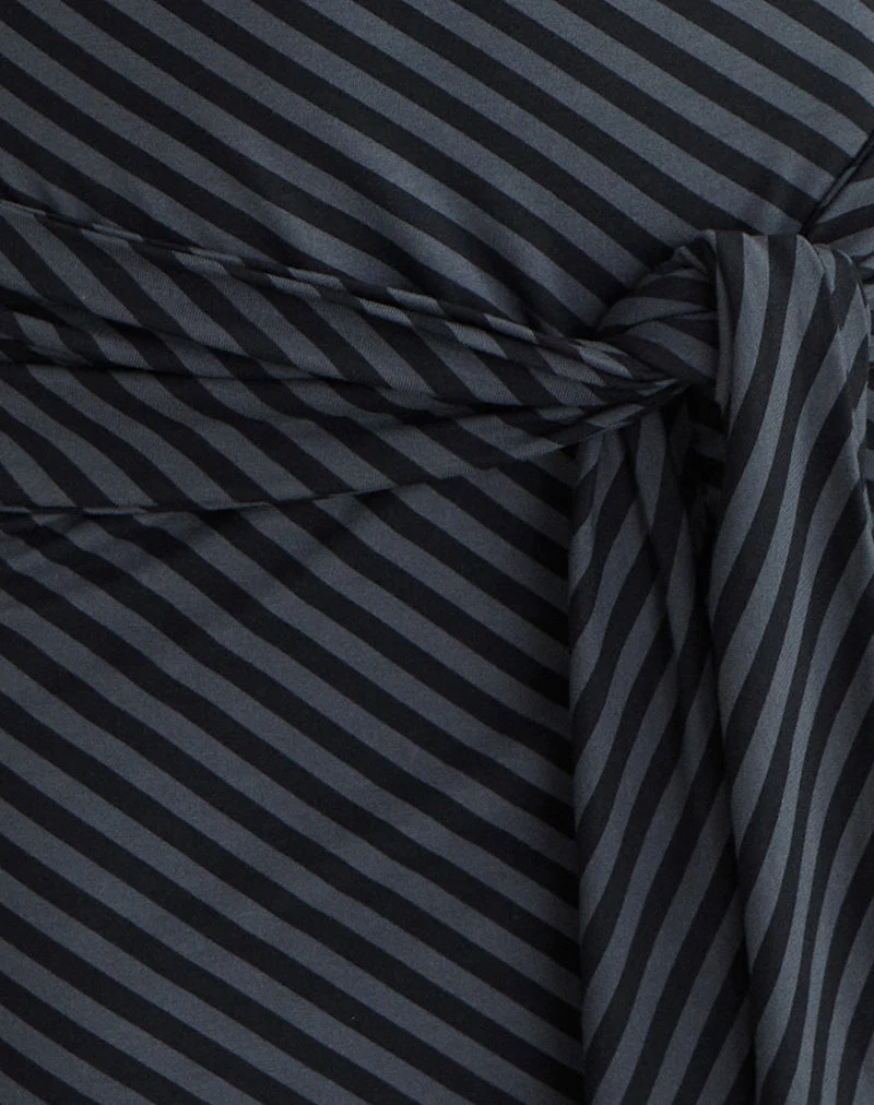 Mini-robe Genya à rayures obliques Ocean Storm