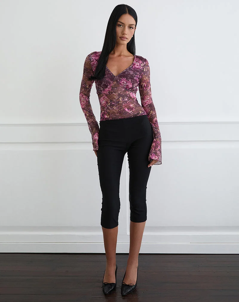 Top Copriva rose abstrait et prune