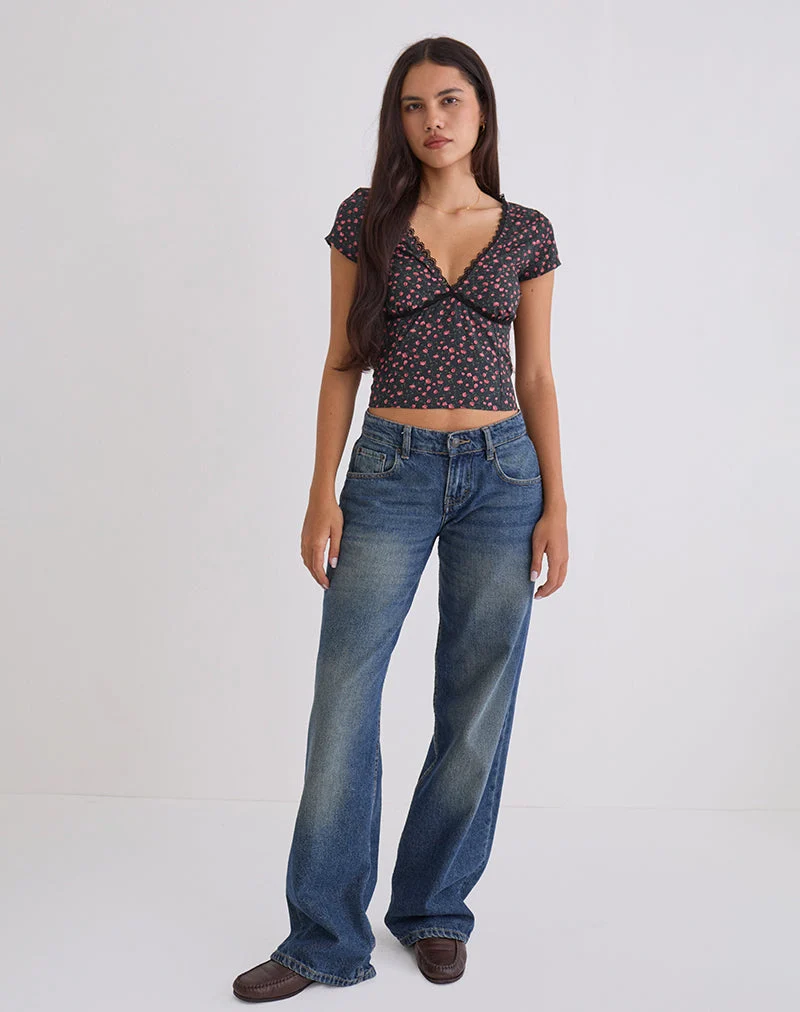 Top Asani en rose foncé rose noir