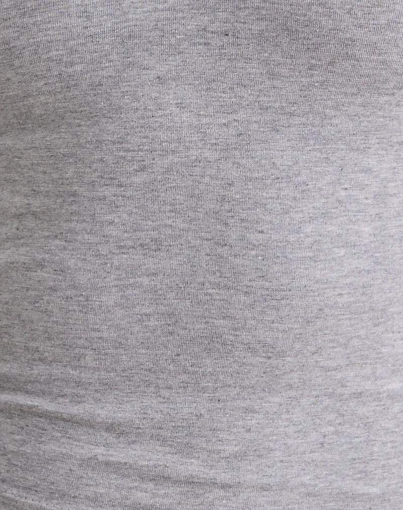 Myoga Studded Scoop Long Sleeve Top in Grey Marl (Top à manches longues encerclées et cloutées)
