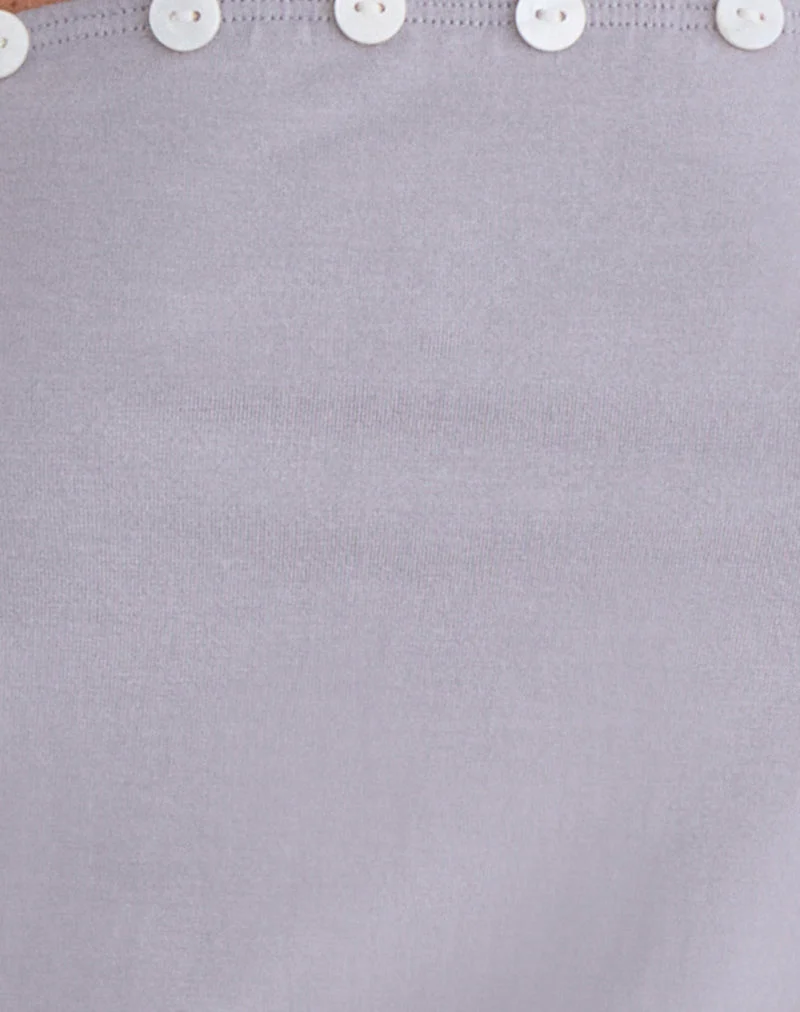 Hagar Top en gris lilas avec boutons en perles