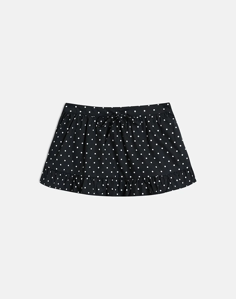 Mini-jupe Yasumi à pois noirs unis