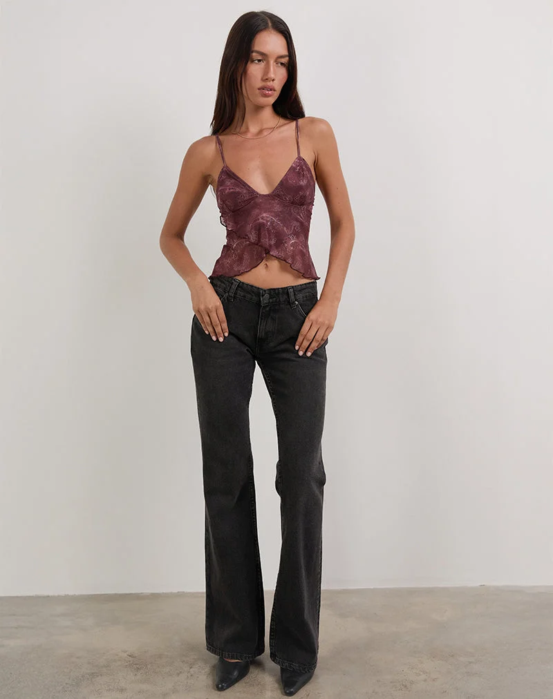 Top Cojira en maille tonal Paisley Plum