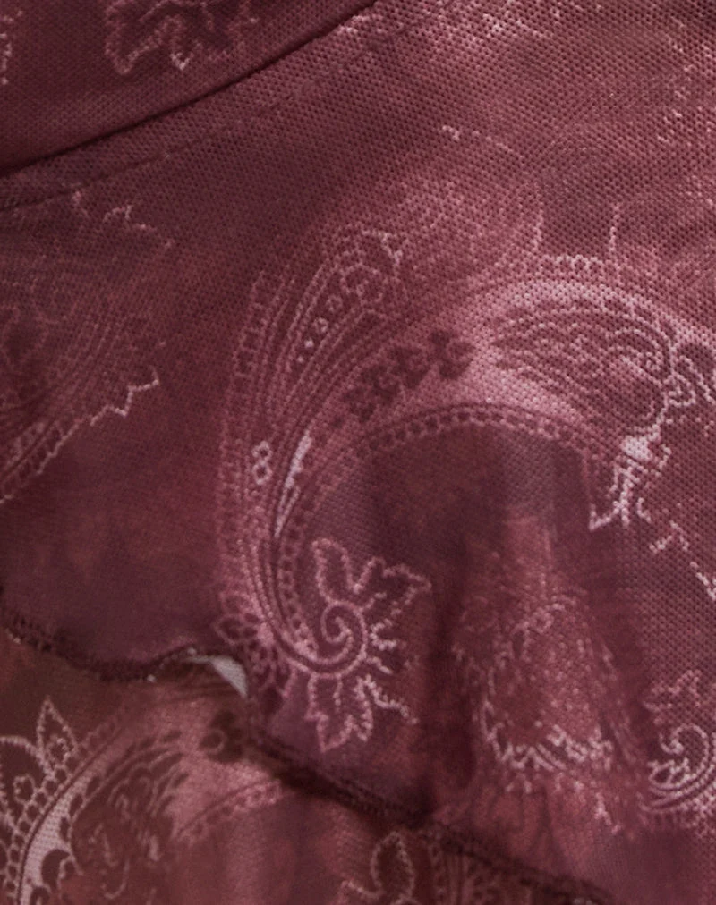 Top Cojira en maille tonal Paisley Plum