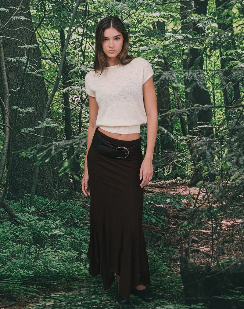 Sorin - Top à ceinture profonde en tricot écru