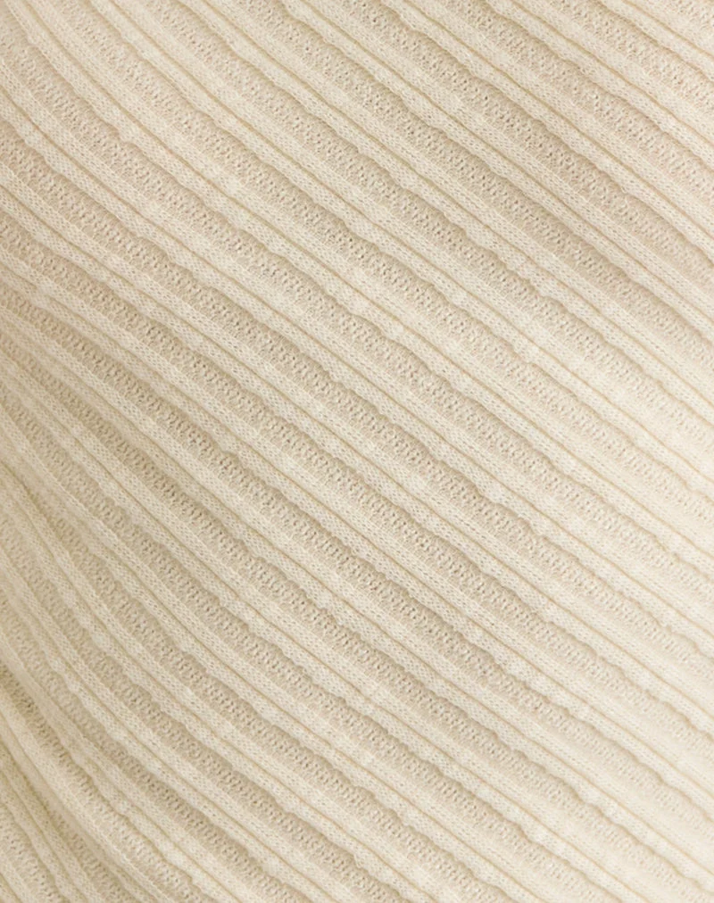 Top Rusana en maille diagonale transparente Buttercream
