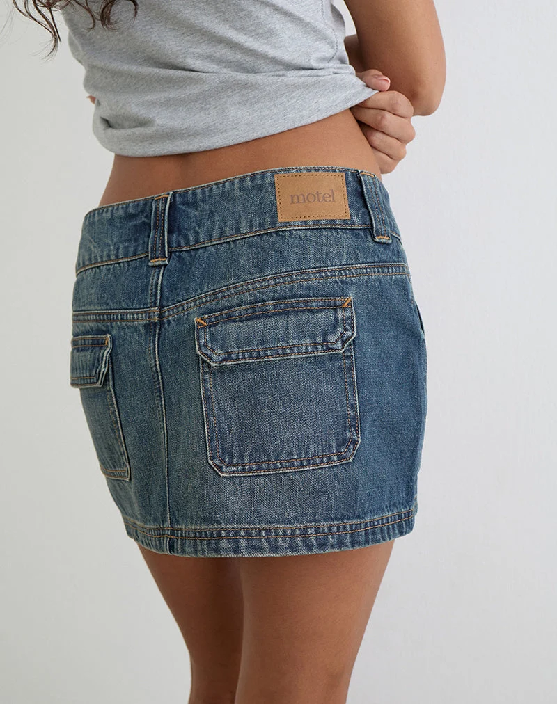 Mini-jupe en denim Cargo, vert sale