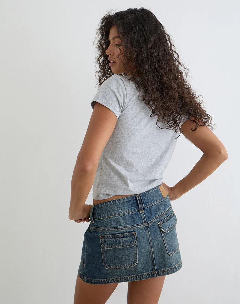 Mini-jupe en denim Cargo, vert sale