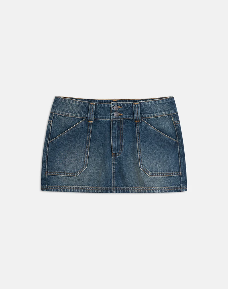 Mini-jupe en denim Cargo, vert sale