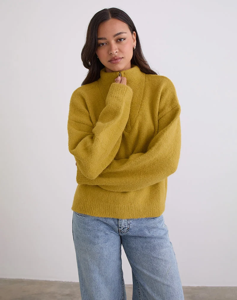 Pull Atine, ocre moutarde