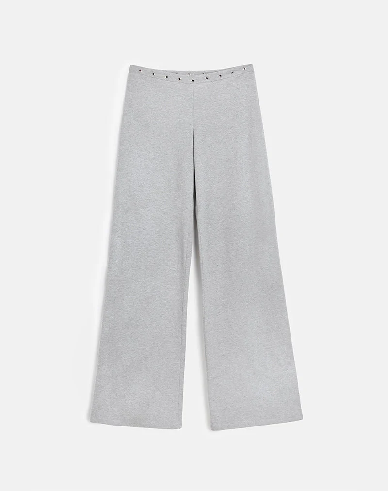 Pantalon à taille basse avec œillets Dorala en gris chiné