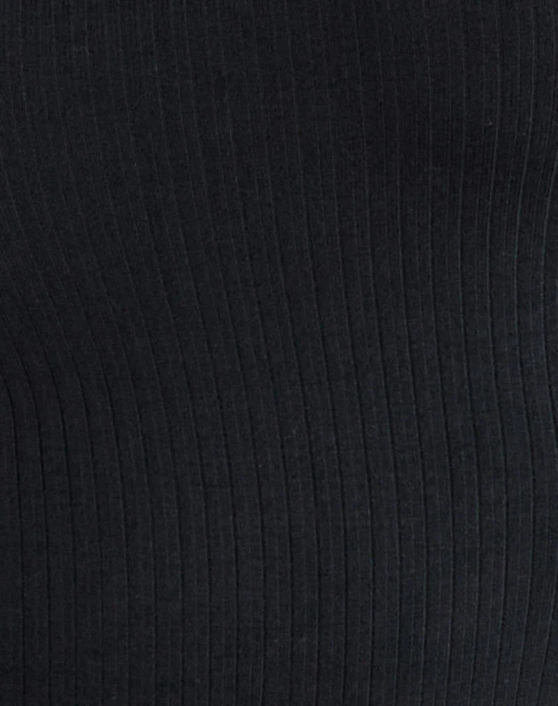 T-shirt Sumala en maille côtelée épaisse noire