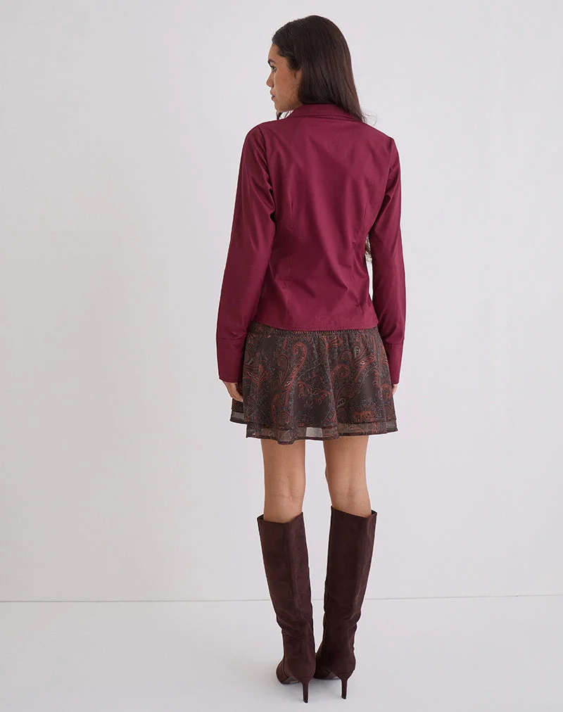 Chemise Karis en popeline bordeaux
