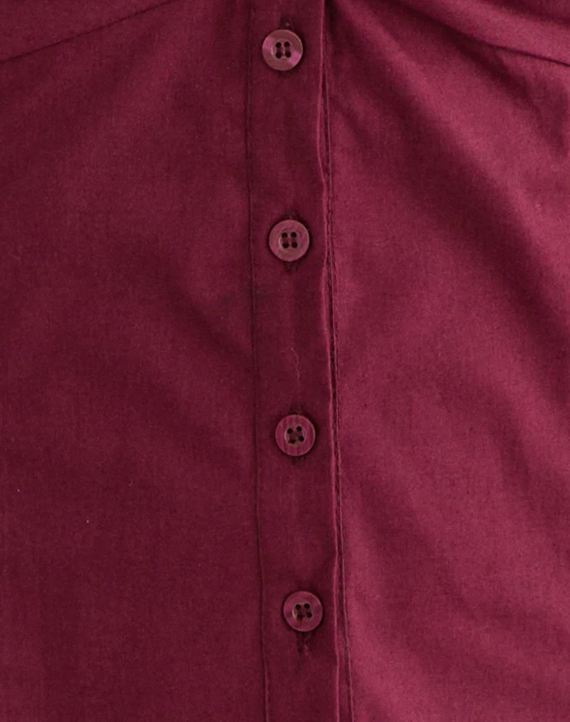 Chemise Karis en popeline bordeaux