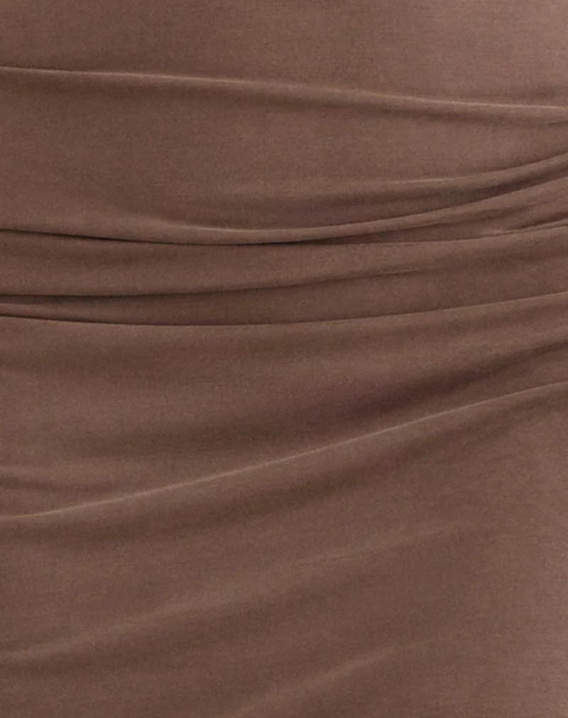 Robe midi Anezka en chocolat amer
