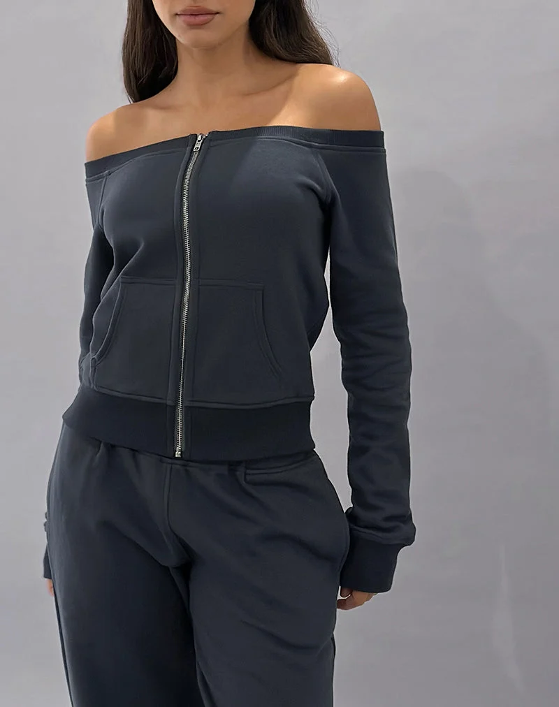 Pull Airazo Bardot en gris beluga