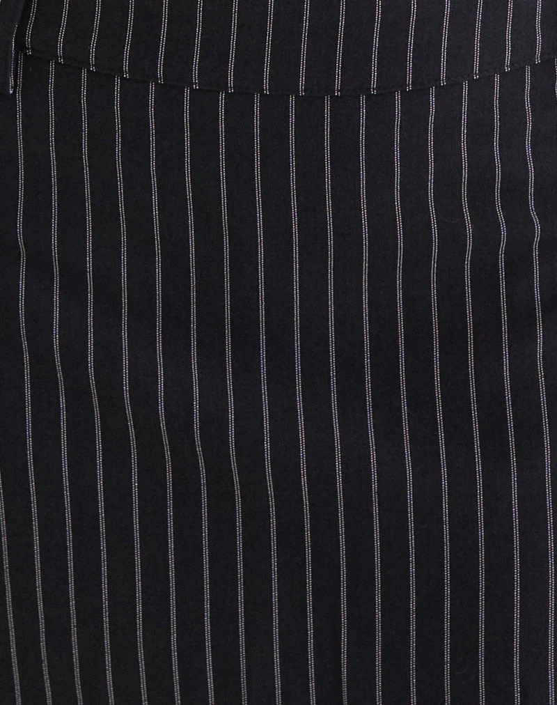 Mini-jupe Carlin en tissu rayé noir