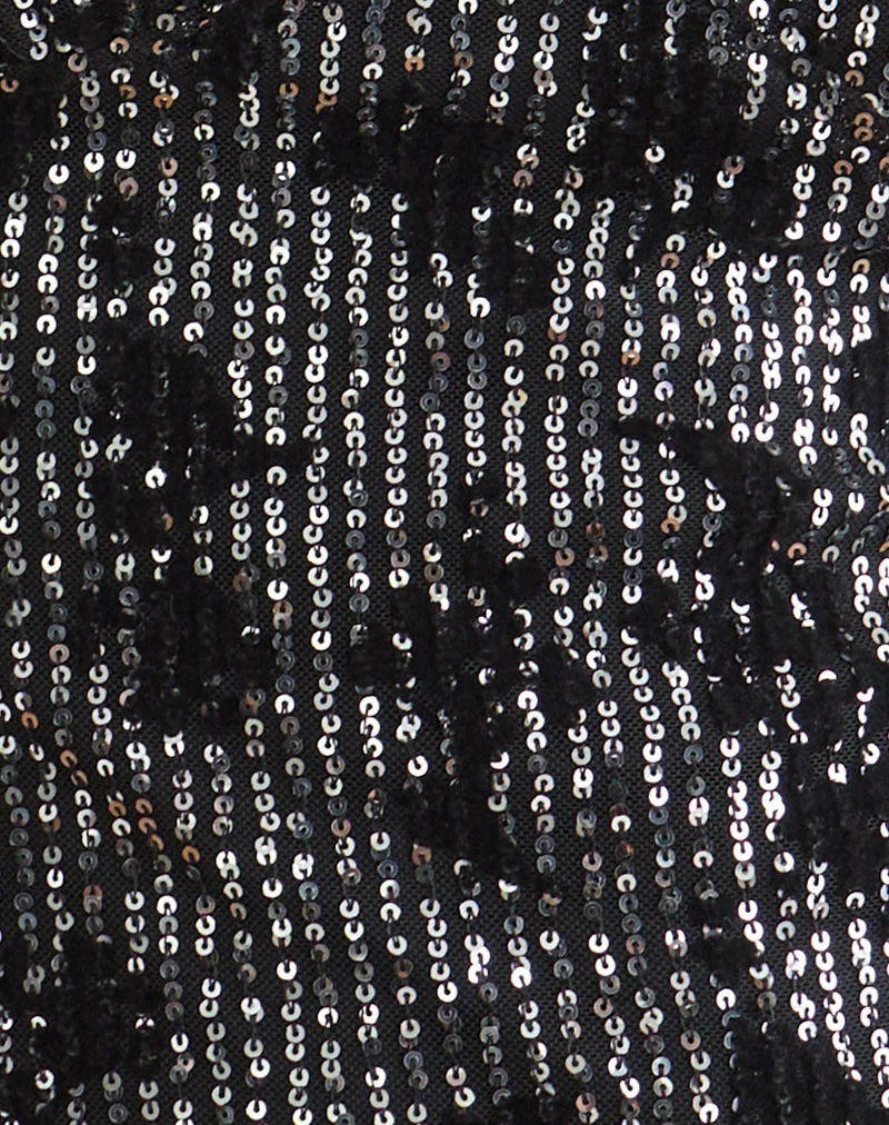 Haut Mulya Cami noir à motifs floraux et paillettes